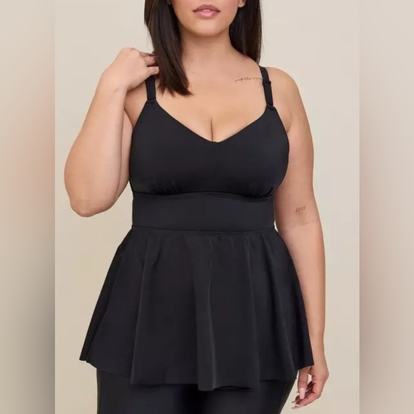 Torrid Wire-Free Racerback Tankini Black - Picture 3 of 13